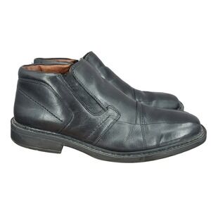 Structure Loafers‎ Mens 11 D Black Leather Slip On Dress Shoes 69602